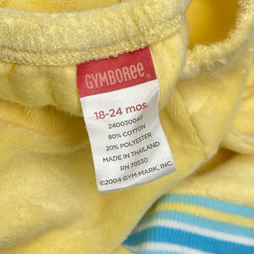 Gymboree Pool Party Yellow Embroidered Terry Dress Vintage 2004 18-24 Months